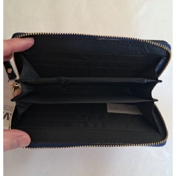 New Blue Elvis Presley Clutch Purse Wallet Zip Wristlet Coin Phone Holder Card - Picture 3 of 3